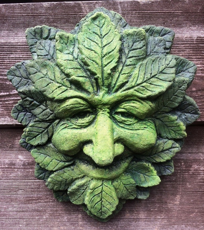 Wise Green man plaque